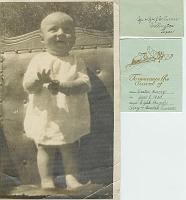  Birth announcement and photo of Lester Henry Turner.